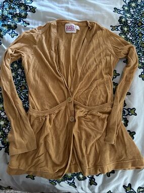 Anthropologie Rosie Neira Mustard Button Cardigan